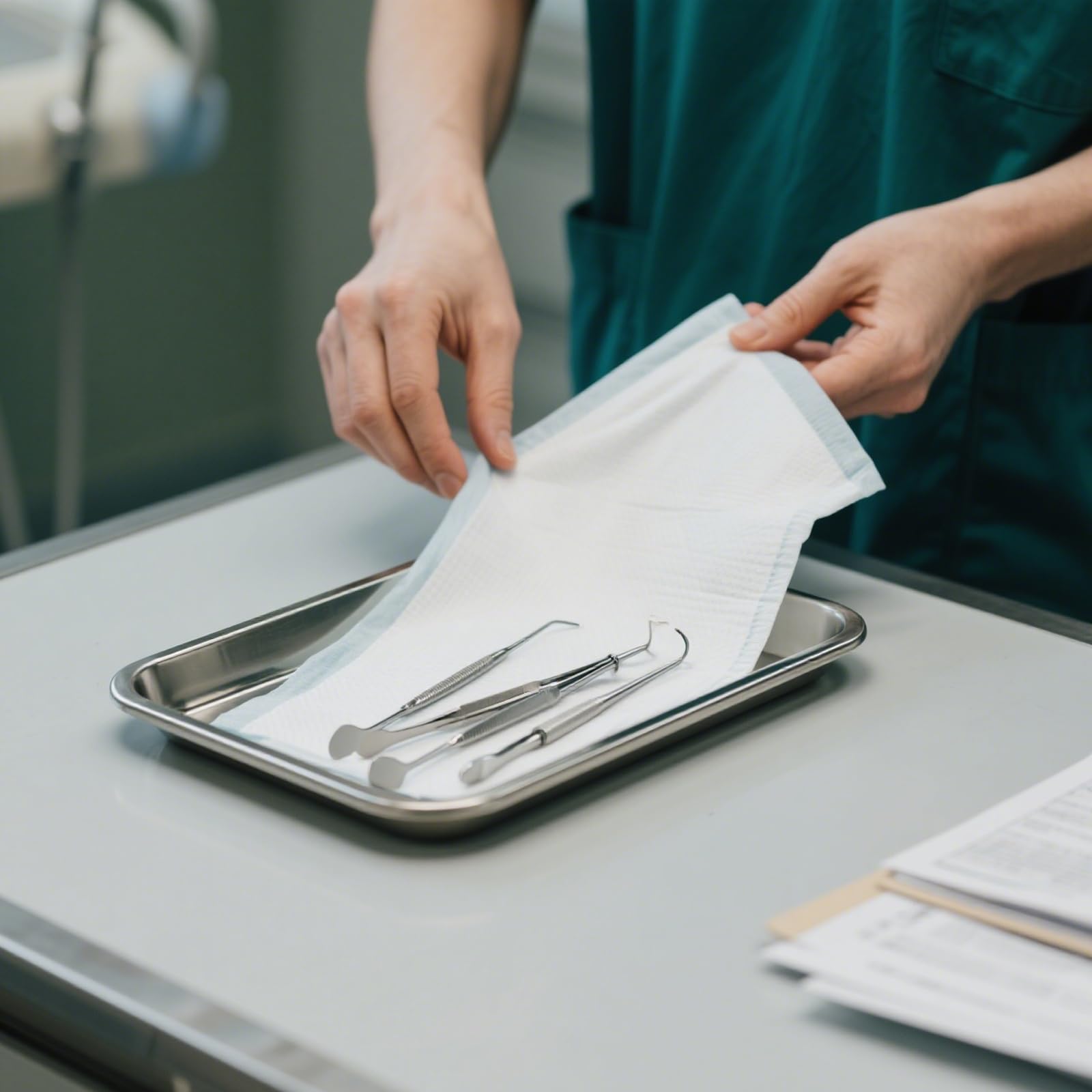 HOZEON Chirurgische Tabletts, Edelstahl-Tablett, Zahnprozessor-Tablett, Laborinstrument-Organizer-Tabletts mit nahtlosem Rand für Labor, Zahntätowierungsinstrumente, silberfarben, flach, 15 Stück