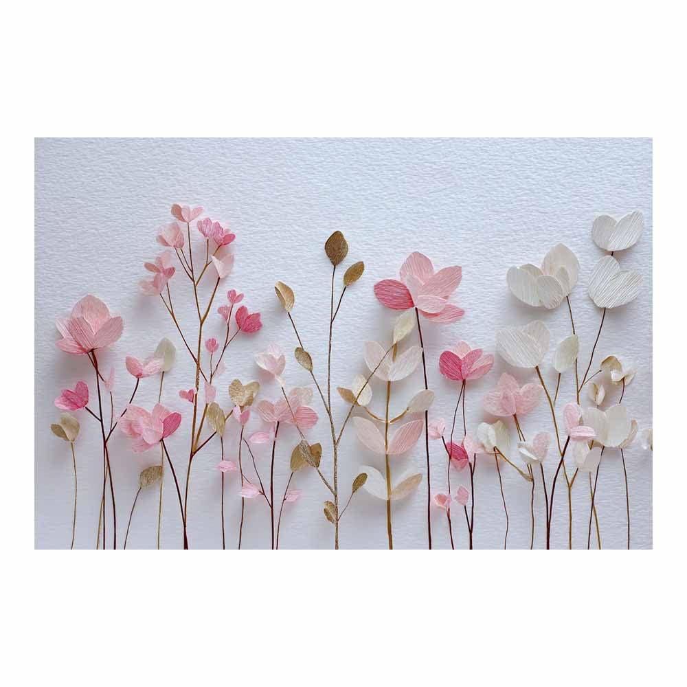 ZAMAEIU Nature Wall Art Paper Flower Rows decorative home accessories, paintings wall art,For living room, bedroom, Apartment Corridor Office etc.(pink)-80x120cm Unframed