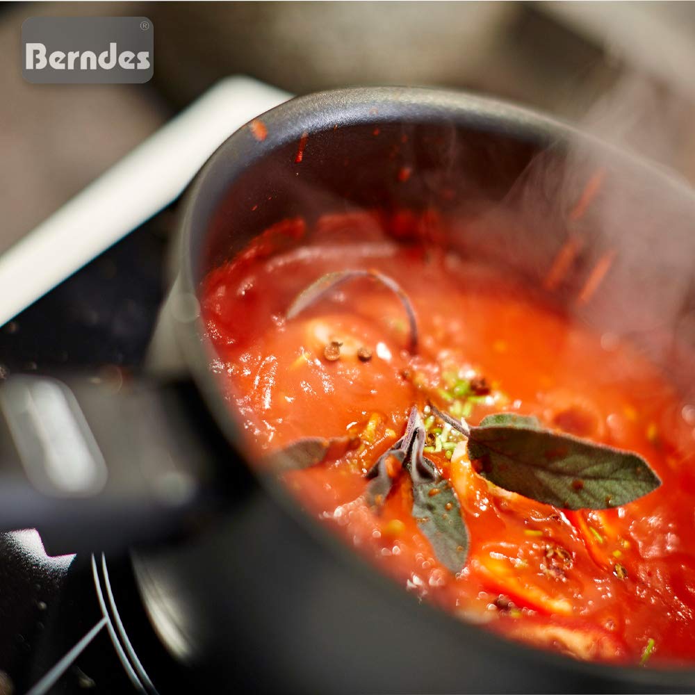 Berndes 11325 Alu Induction - Sartén honda (24 cm, aluminio), color negro
