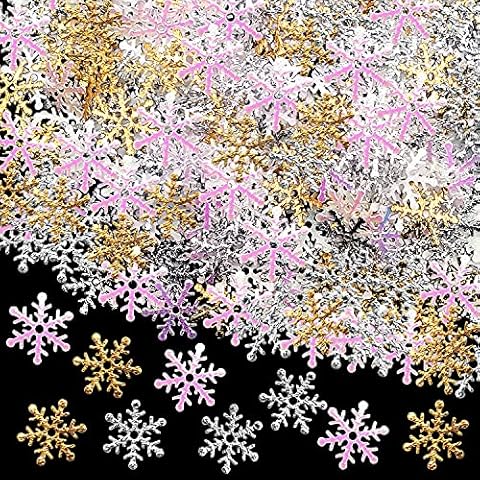 TATAFUN 600 Pieces Christmas Snowflake Confetti, Winter Confetti Snow Party Pack, Table Snowflake Confetti for Christmas Birthday Holiday Party Decorations Supplies Cover