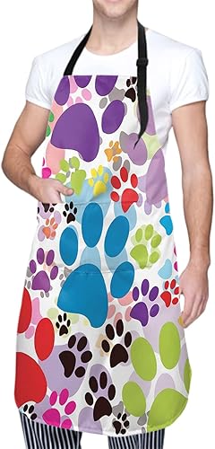Miniatura 3 de Delantal de pintura de artista con 2 bolsillos, delantales artísticos, regalos para mujeres y hombres, batas de cocina de mariposa