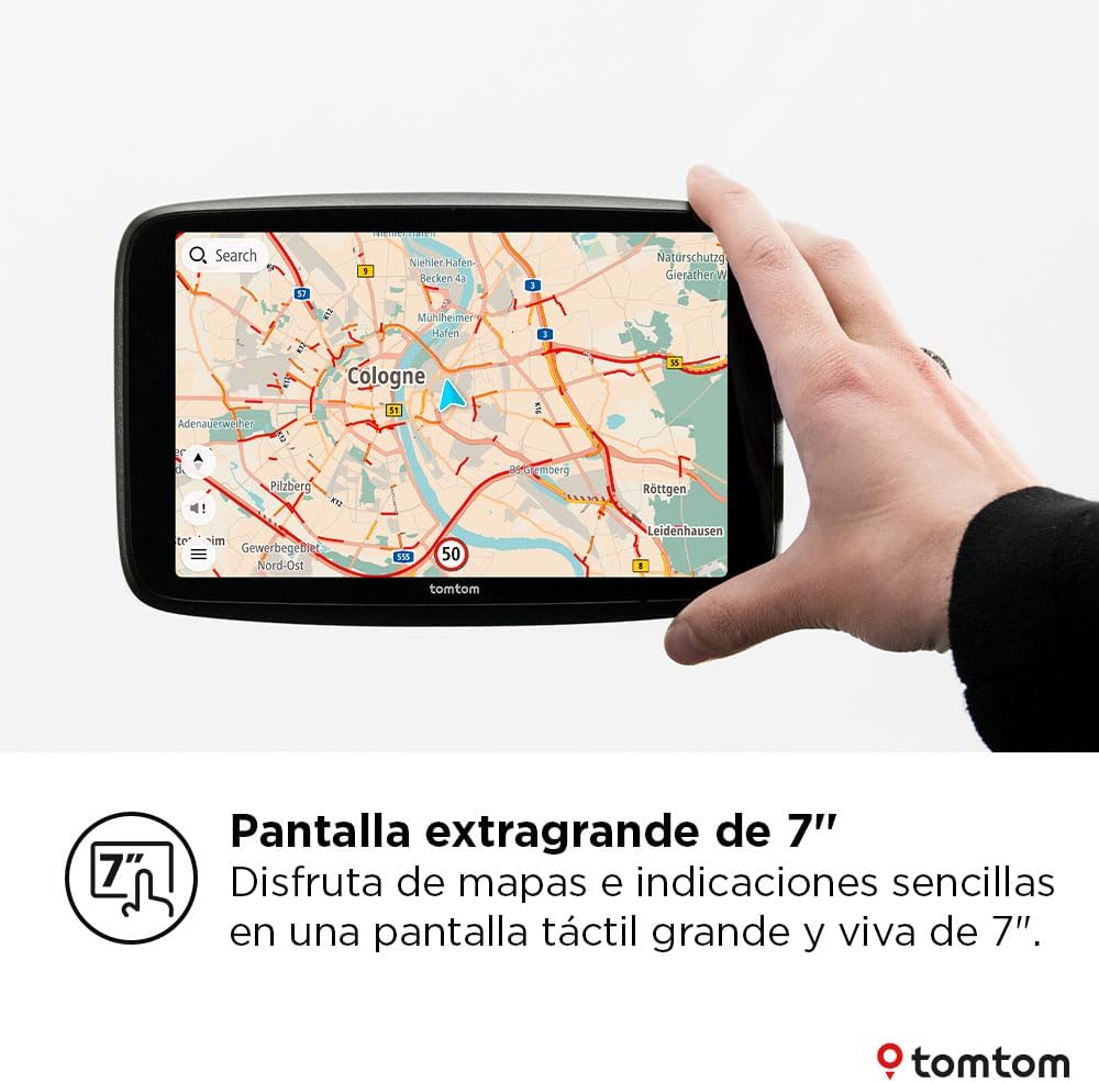 TomTom GPS GO Navigator,Pantalla de 7″, info tráfico en Tiempo Real, Prueba de 12 Meses de alertas de radares de tráfico, mapas Europa, actualiz. Wi-Fi, Servicios Premium, Soporte magnético 4