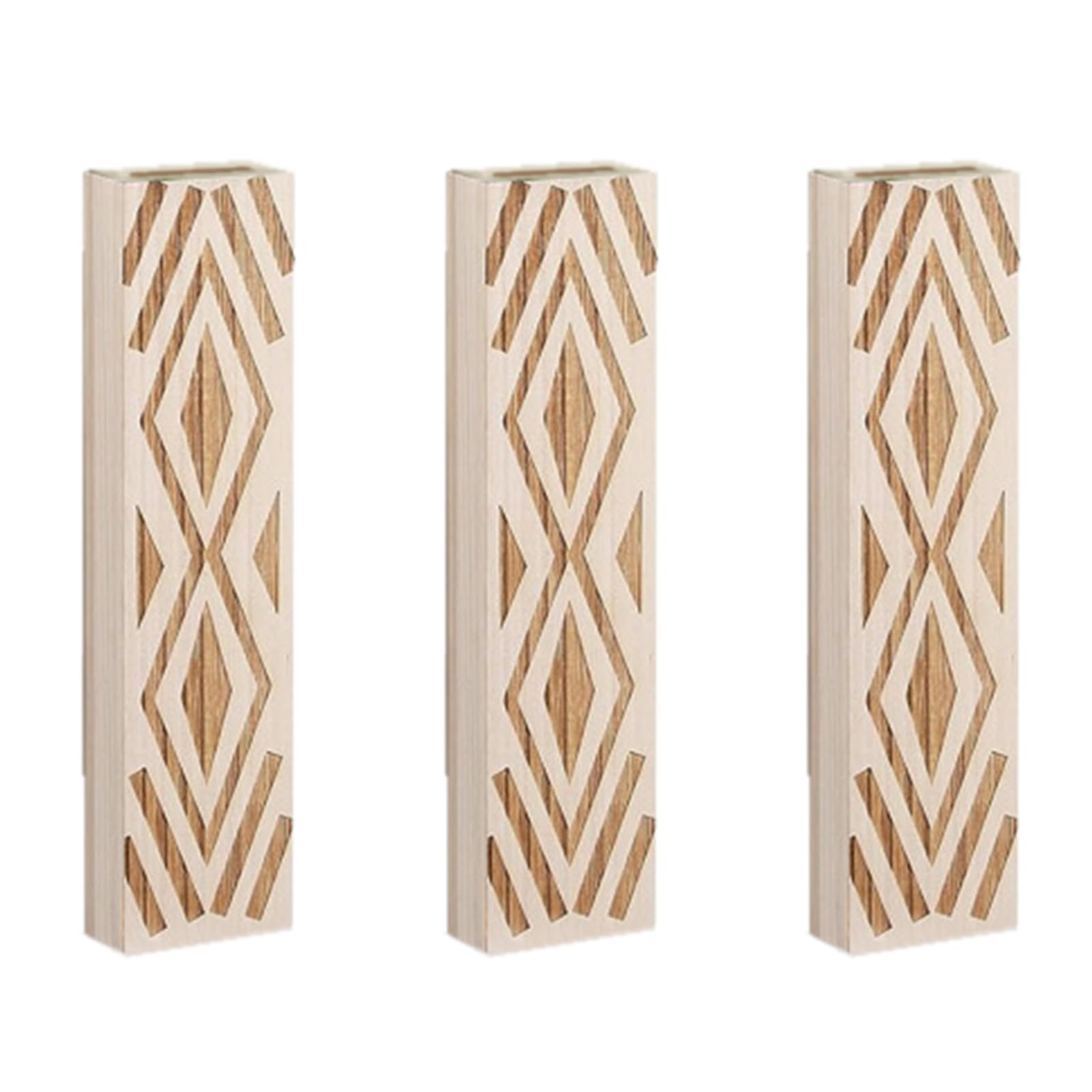 Set de 3 Jarrones de Pared de Madera - Plantadores Colgantes con Acabado Marrón Rústico, Decoración Moderna para Flores Artificiales y Plantas (A)