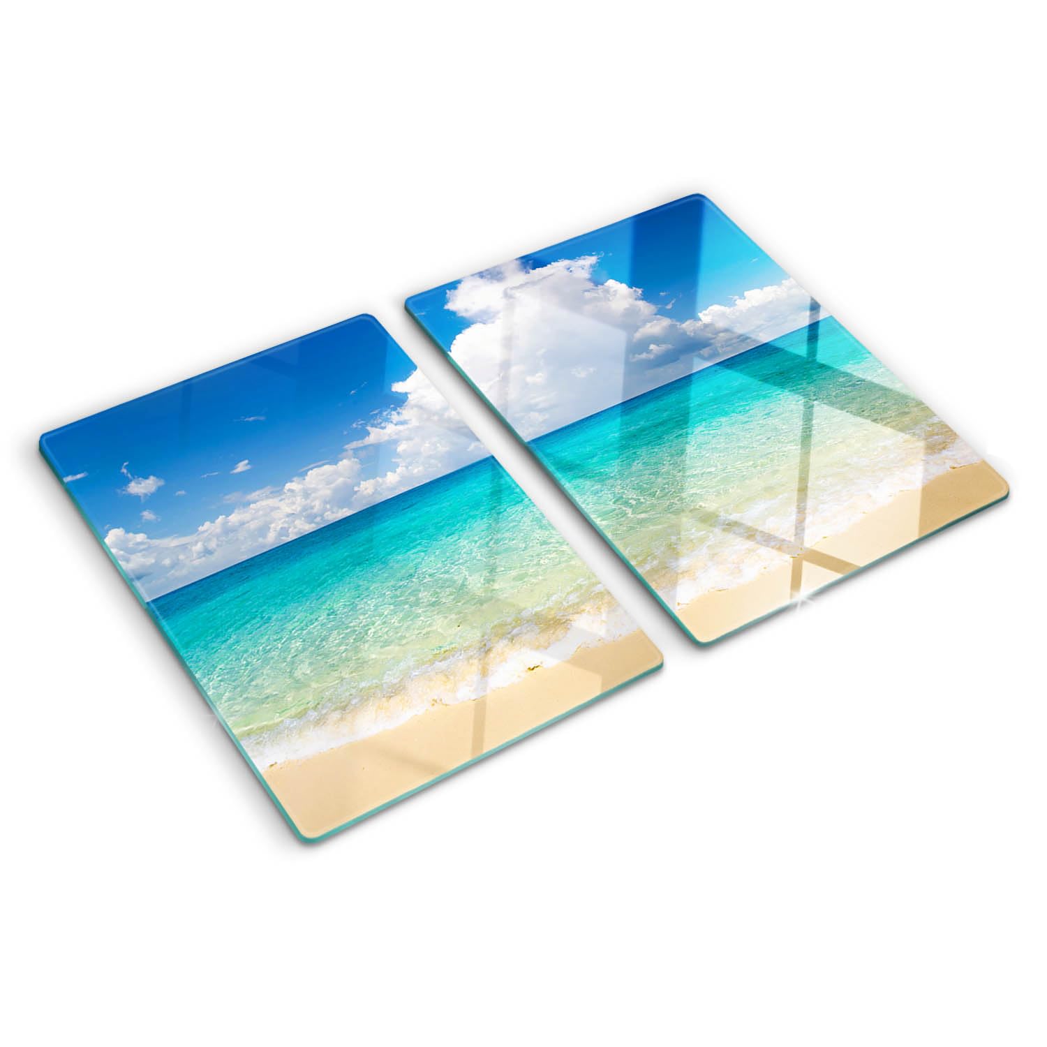 Planche à découper en verre trempé 2x40x52cm Tulup protège-plaque induction plage