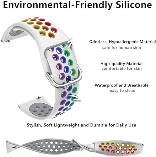 Miniatura 5 de ISABAKE Correa para Samsung Gear S3 FrontierGear S3 ClassicGalaxy Watch de 1.654 pulgadas, correa de repuesto de silicona suave de liberación rápida