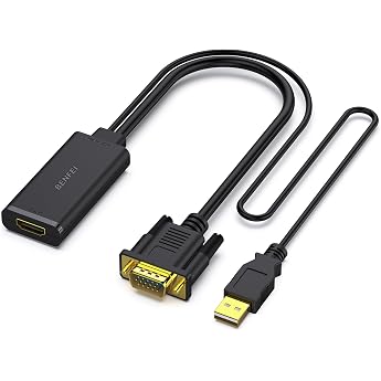 VGA to HDMI Benfei VGA Input to HDMI Ouput Adapter with Audio Support and 1080P Resolution