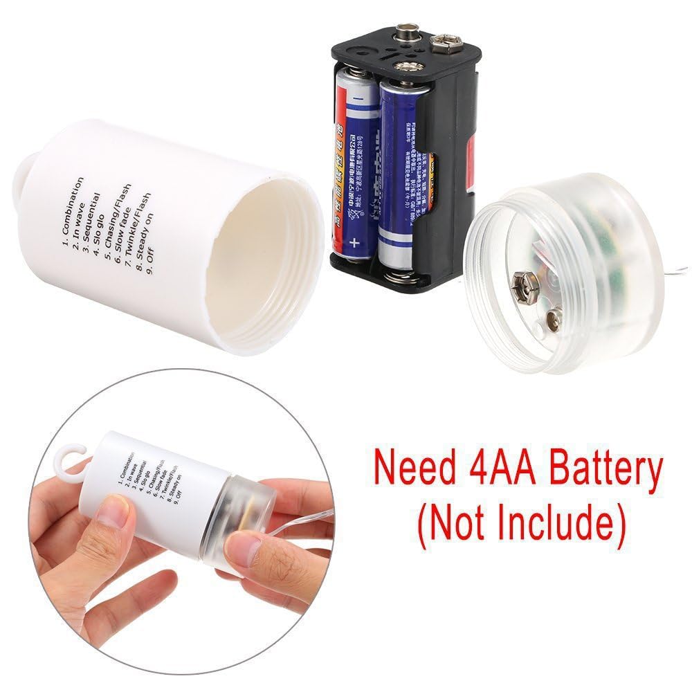 LED Lichternetz Außen Batterie mit Timer und Fernbedienung (Gelb)
