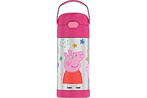 Peppa Pig 12 oz Vacuum Insulated Kids Stainless Steel Water Bottle with Straw
