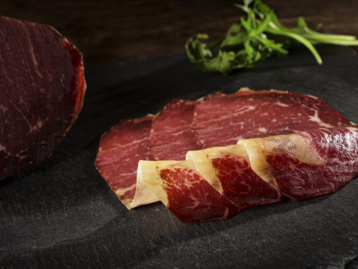 Cecina de León (IGP). 7 Sobres de 90g Loncheados de Cecina de Vaca Premium 100% Natural. Alto Contenido en Proteína, Ahumado con Leña de Encina. Envasado al Vacío. Cecina Lista para Comer.