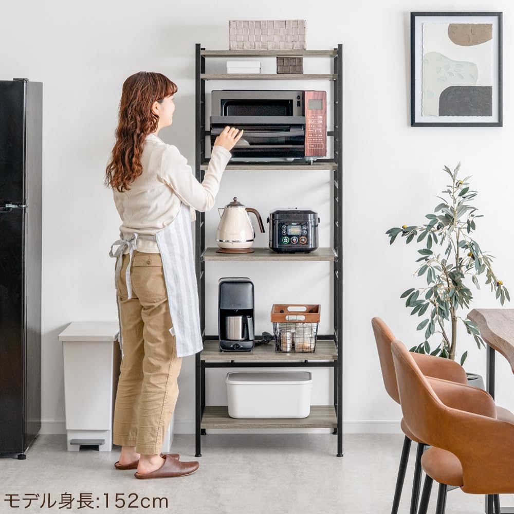Amazon｜タンスのゲン レンジラック 幅60cm 大型レンジ対応 高さ168.5