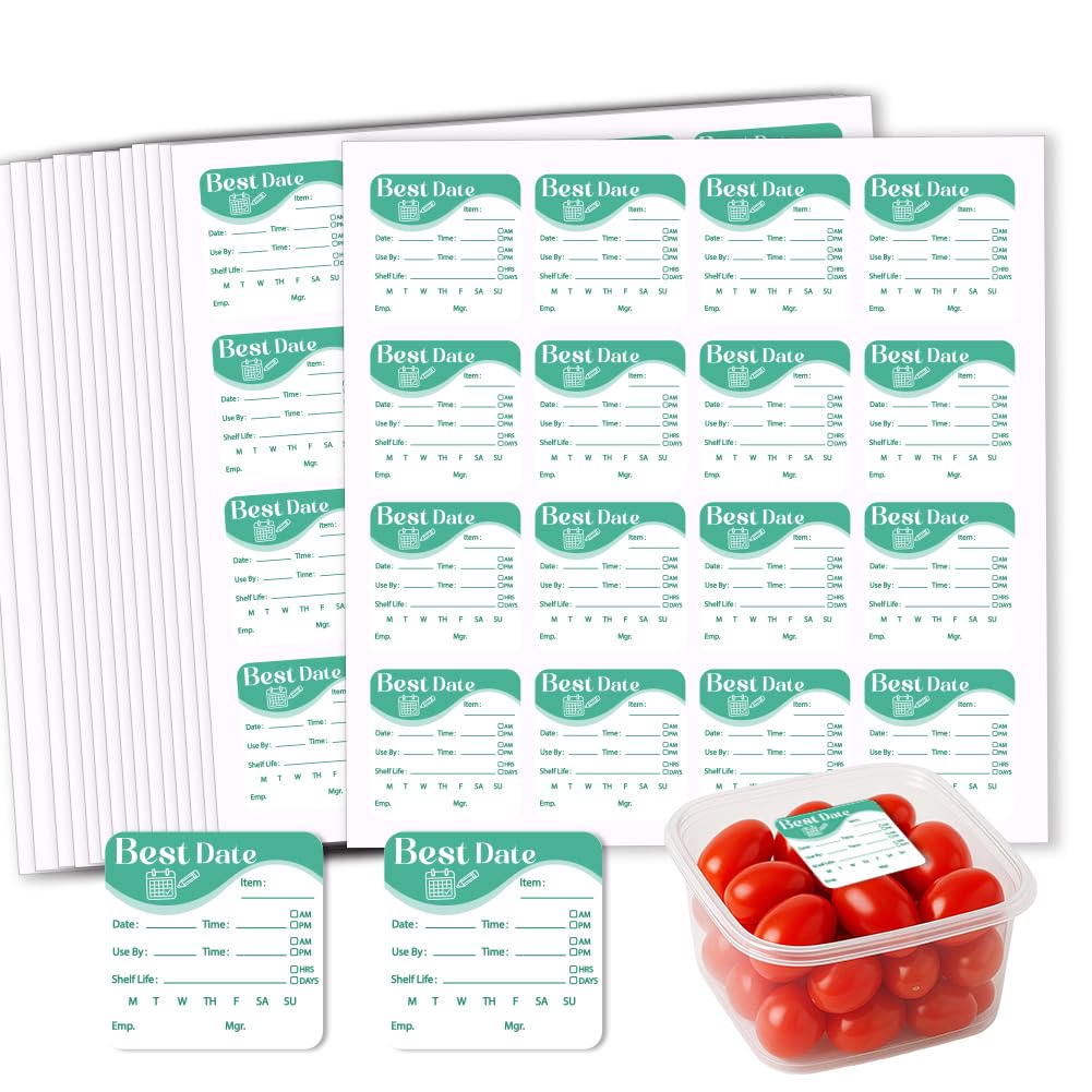 GOMAKERER 320 Pcs Date Label Stickers, Fresh Color Scheme Stickers Removable Food Labels Self-Adhesive Practical Sticker for Bottle Refrigerator Container โ image 1