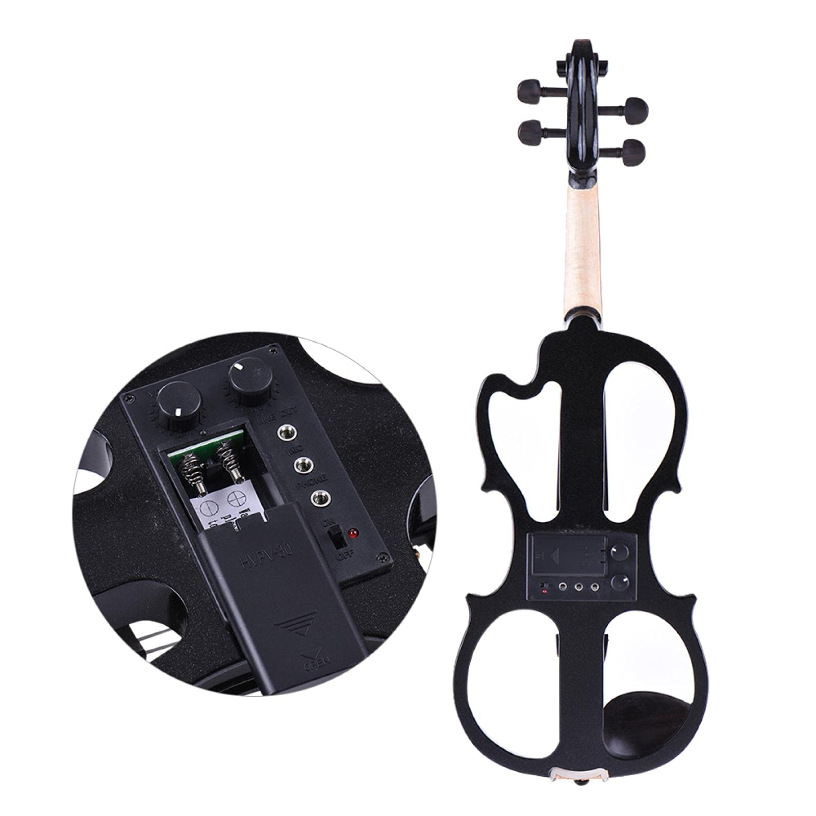 4/4 legno massello silenzioso violino elettrico violino corpo acero tastiera in ebano pioli con musica accessori neri