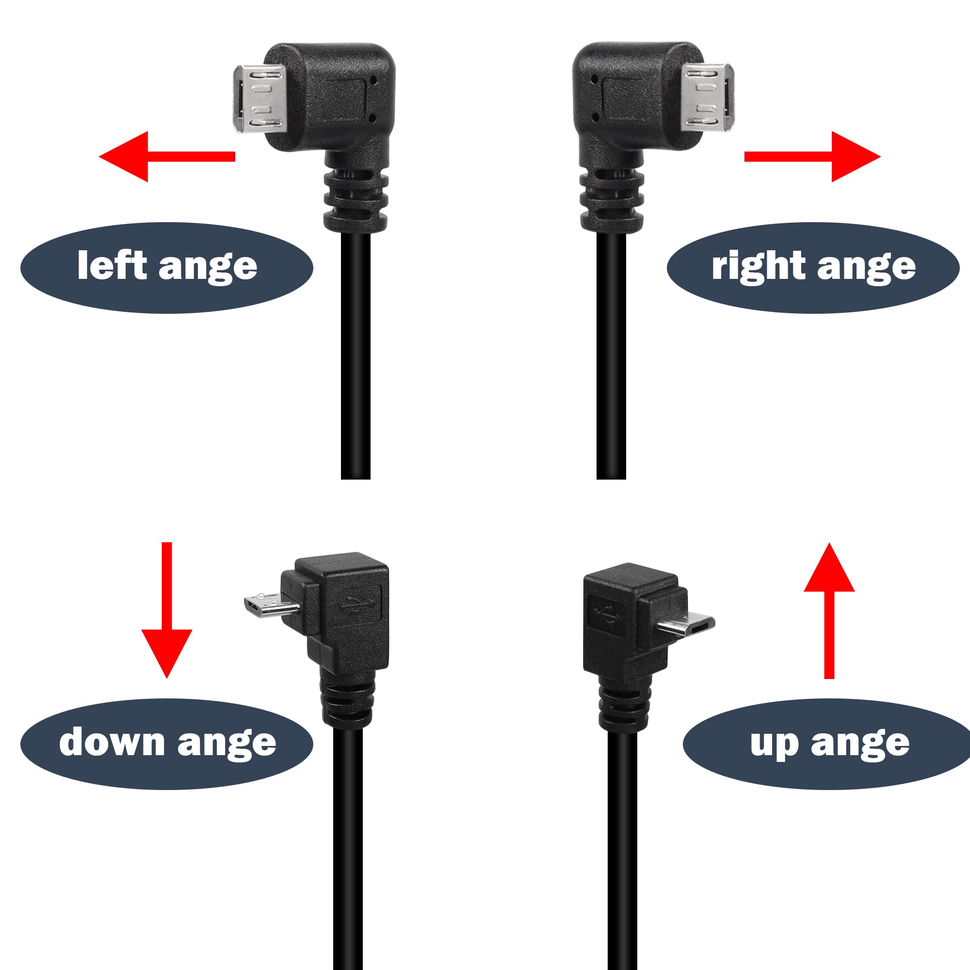 QIANRENON Cavo Prolunga Micro USB Angolato 90° 28 Cm, Maschio-Femmina, Per Montaggio A Pannello Con Dado E Guarnizione Impermeabile, Per Auto, Moto, Barca