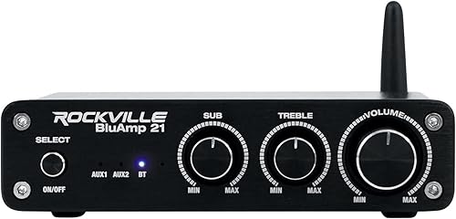 Rockville BLUAMP 21 Negro 2.1 canales Bluetooth Home Audio Amplificador Receptor