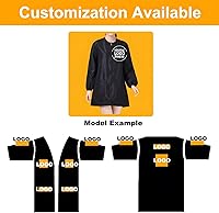 Vista 5 de TOPTIE Bata de satén de manga larga para peluquero unisex para estilista de peluquería para mascotas, ropa de trabajo