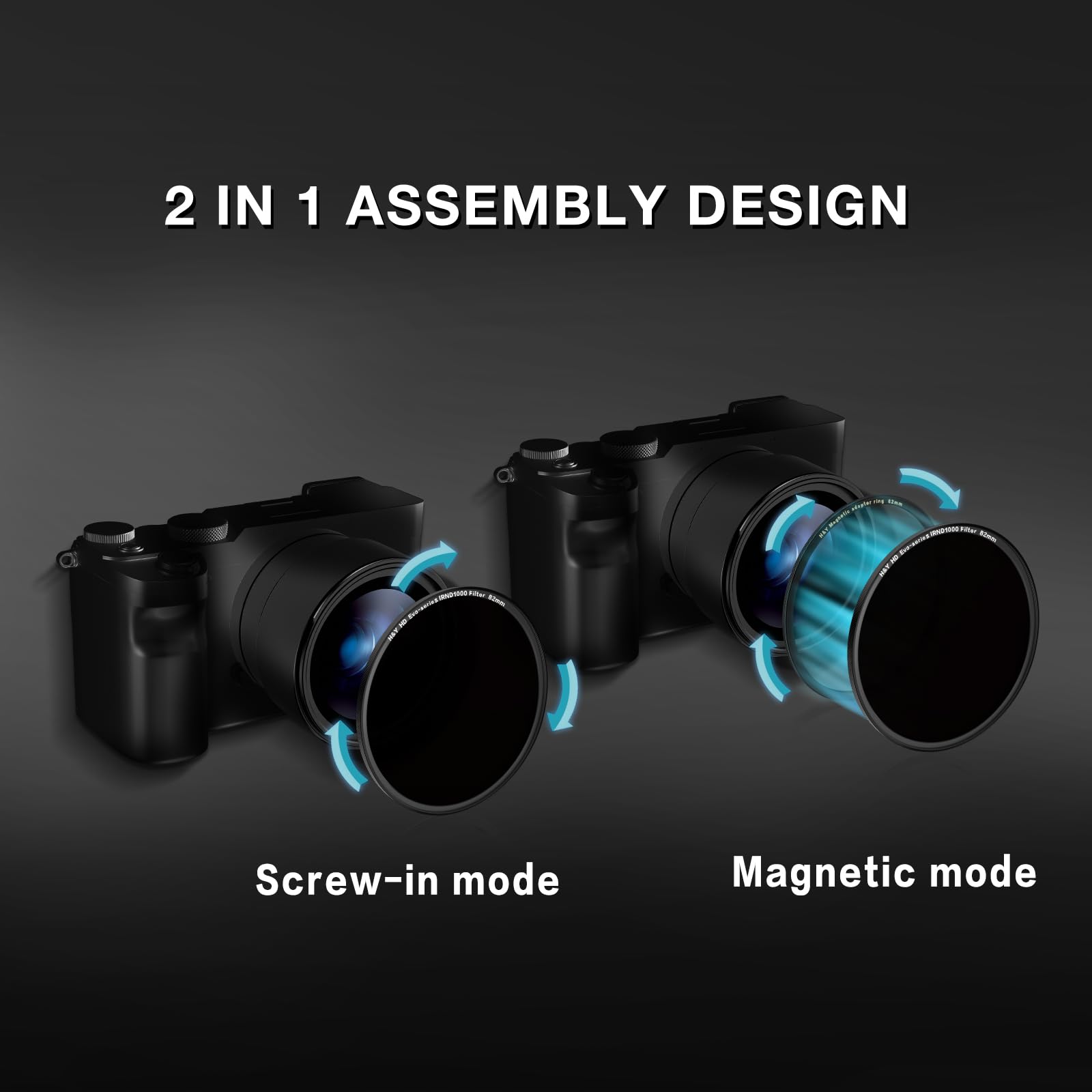 H&Y EVO - Filtro per obiettivo ND1000 da 72 mm, magnetico e filettato, filtro per lenti a densità neutra 2 in 1 (10 stop), vetro ottico HD con 22 nano-rivestimenti multistrato