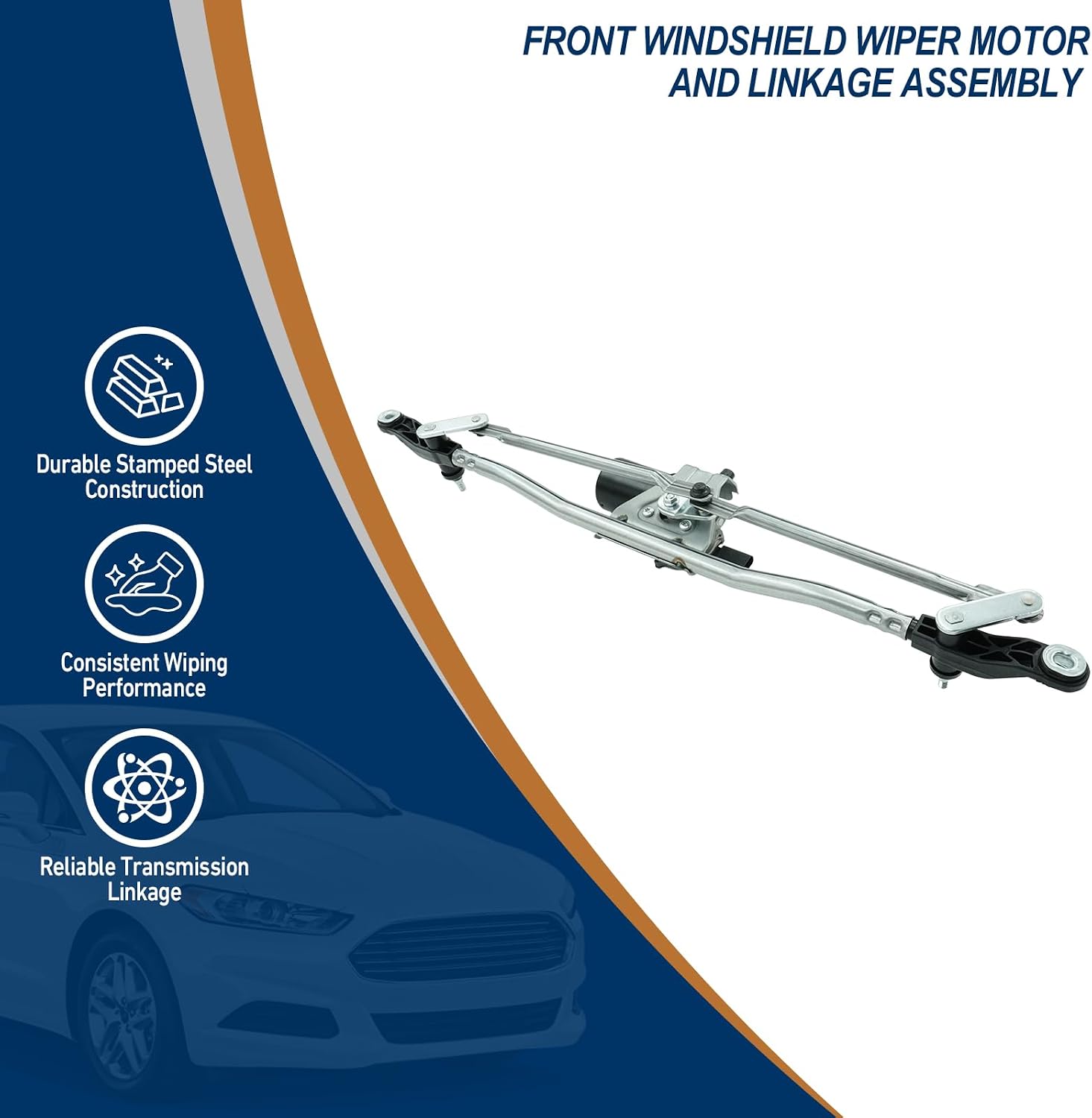 Front Windshield Wiper Motor and Linkage Assembly Compatible with Jeep Wrangler 2007-2018 Wrangler JK 2018 Replaces 55077859AB 55077859AC 55077859AD 602105AS