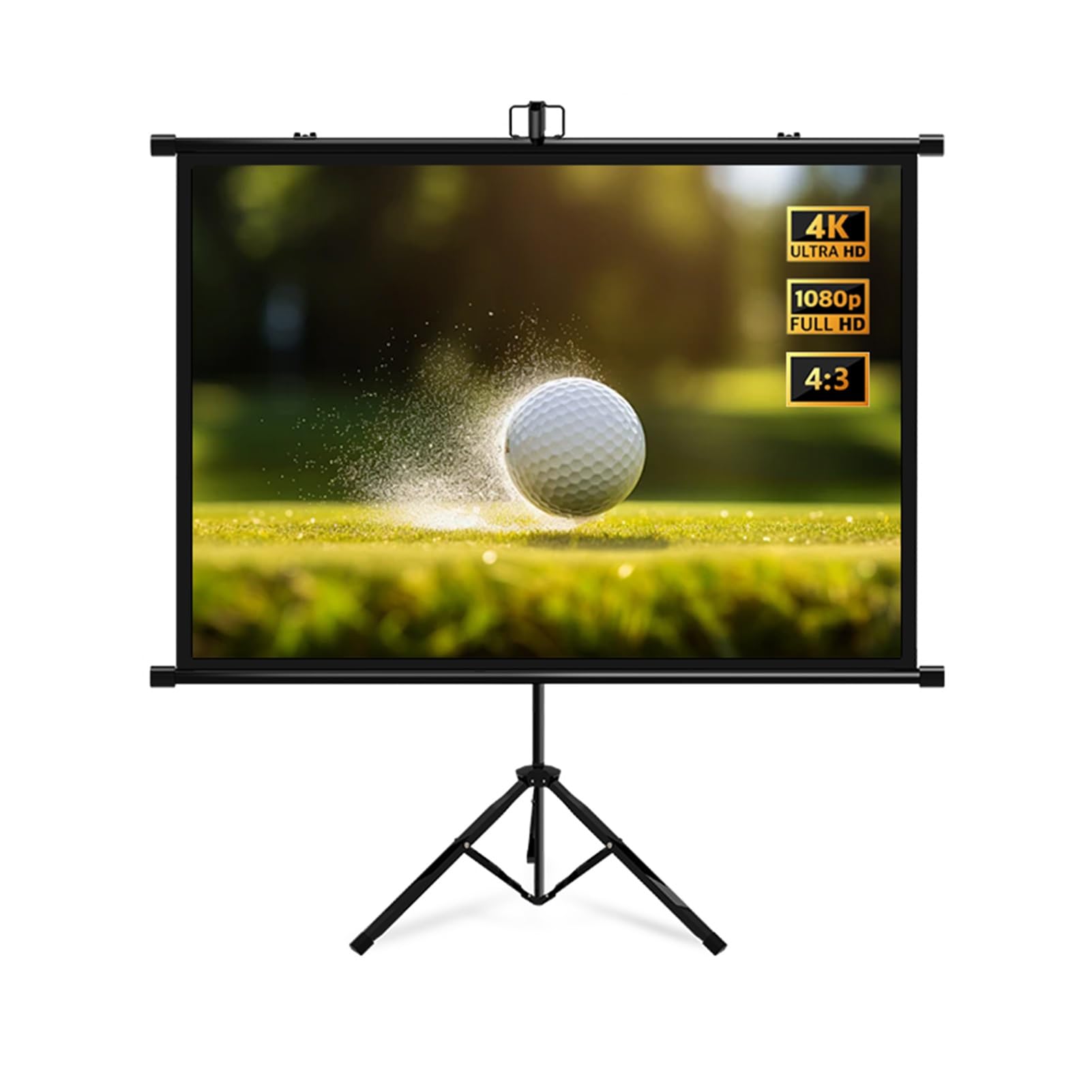 Schermo di Proiezione da Parete da 60 72 84 100 pollici con Treppiede, Schermo di Proiezione Portatile Ultra HD 4K per Esterni e Interni(84"(4:3))