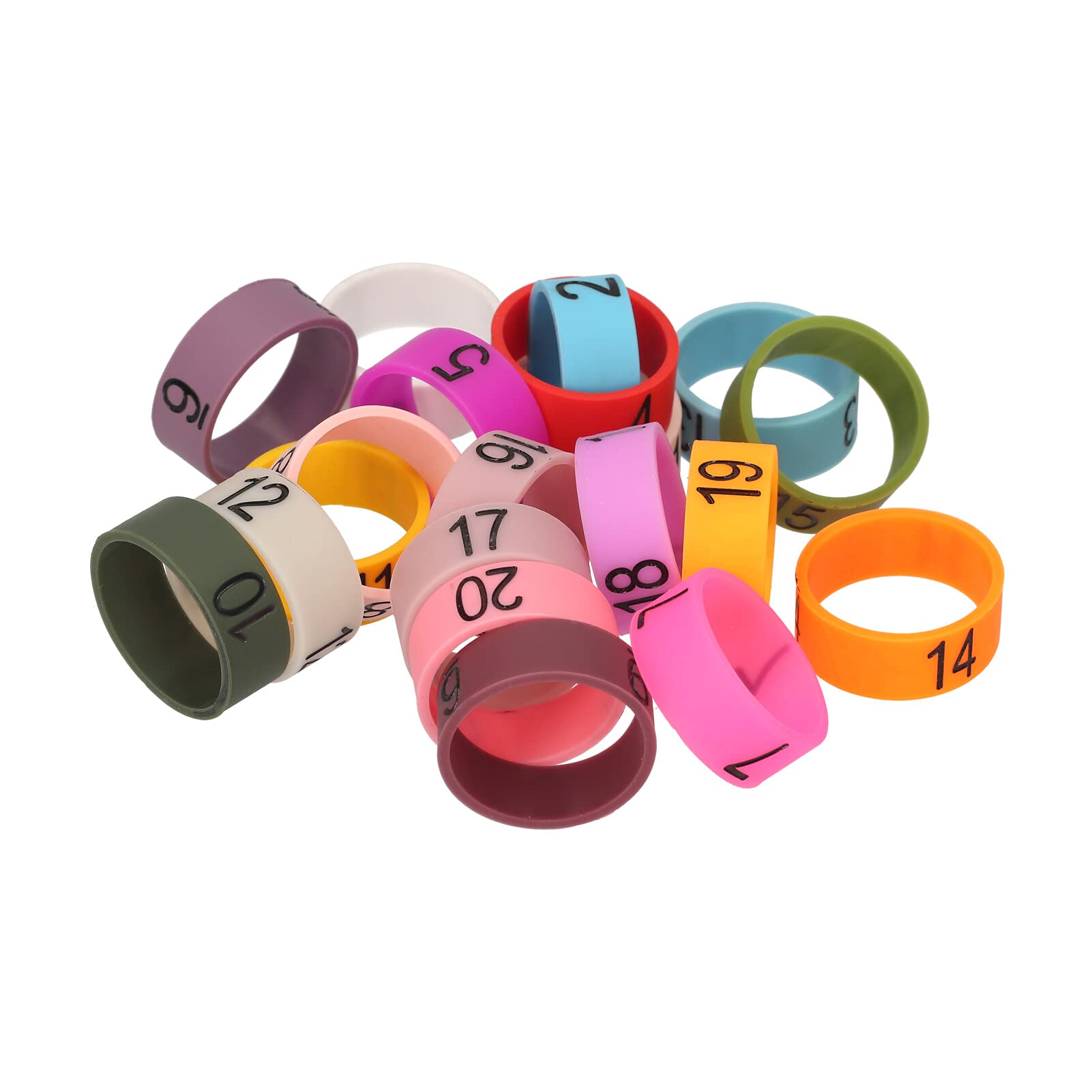 20 PCS Mikrofon Farbige ID-Ringe 20 Mehrfarbiger weicher Silikonring zum Unterscheiden verschiedener Mikrofone (zufällige Farbe),ID-Ring für Mikrofon