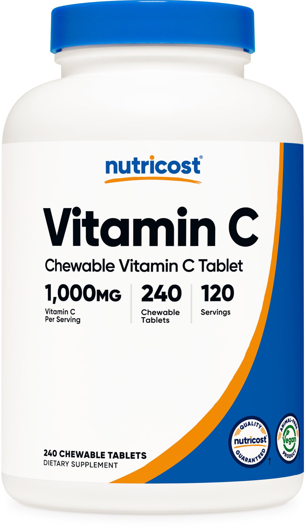 Nutricost Vitamin C Chewable (1,000mg) 240 Tablets, Vegan 240 Count (Pack of 1)