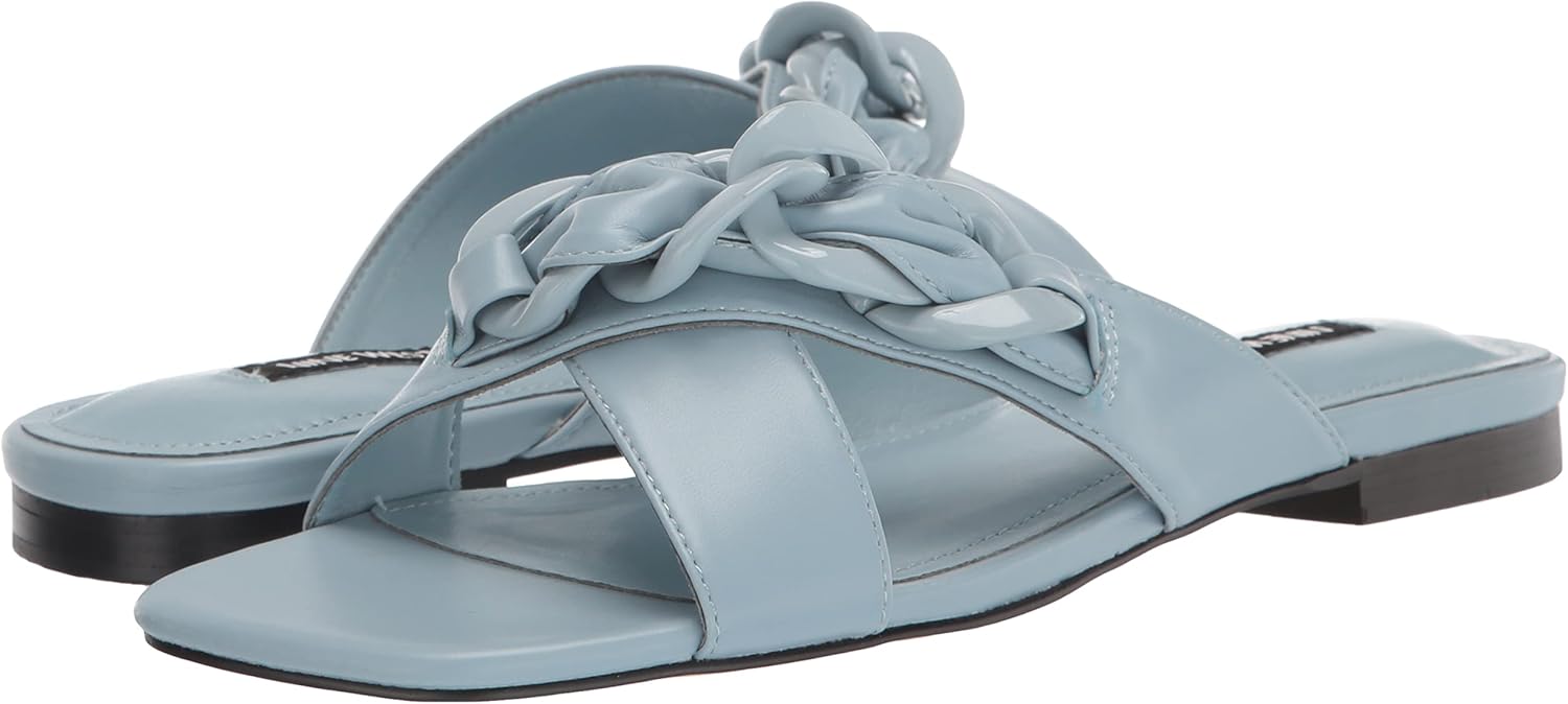 Nine West Women's Misty Sandal, Light Blue, 7.5