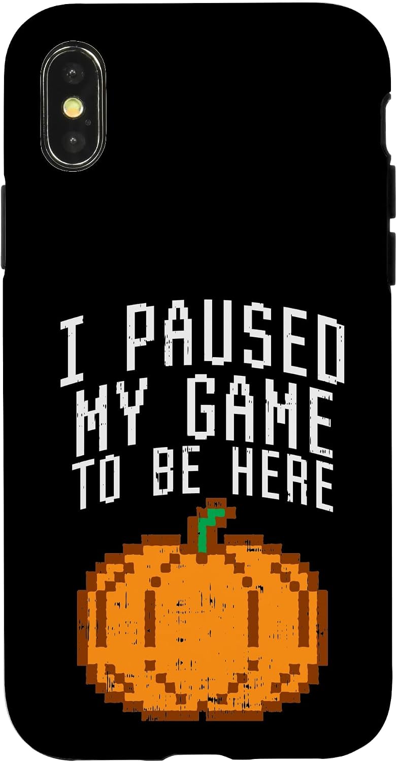 I Paused My Game to Be Here Pixel Pumpkin Halloween Gamer Case for iPhone Air image 5