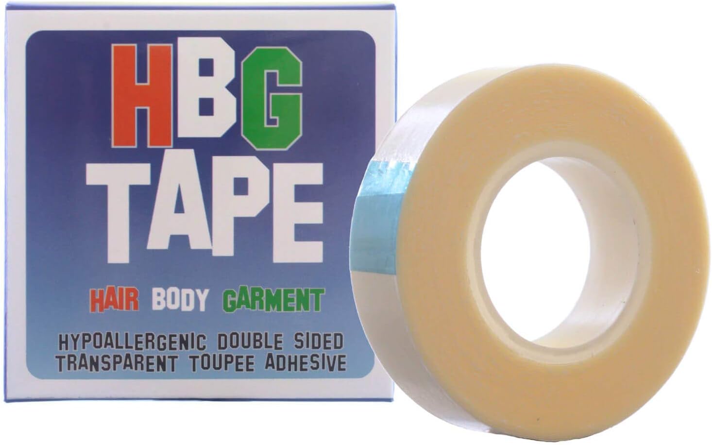 HBG Hypoallergenic Toupee Wig Tape Double Sided Transparent Adhesive Dress Body 5m x 12mm (16ft x 0.5ins approx) Roll