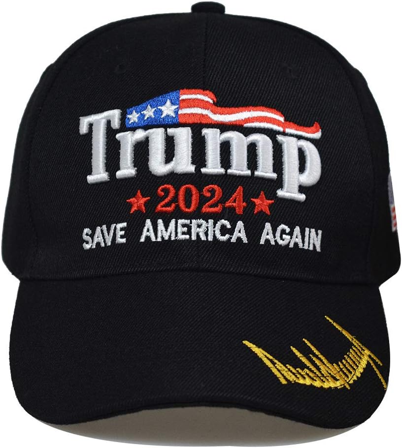 VineenRmcxly Donald Trump 2024 Cap MAGA USA Baseball Caps Save America Again Hat (Black)