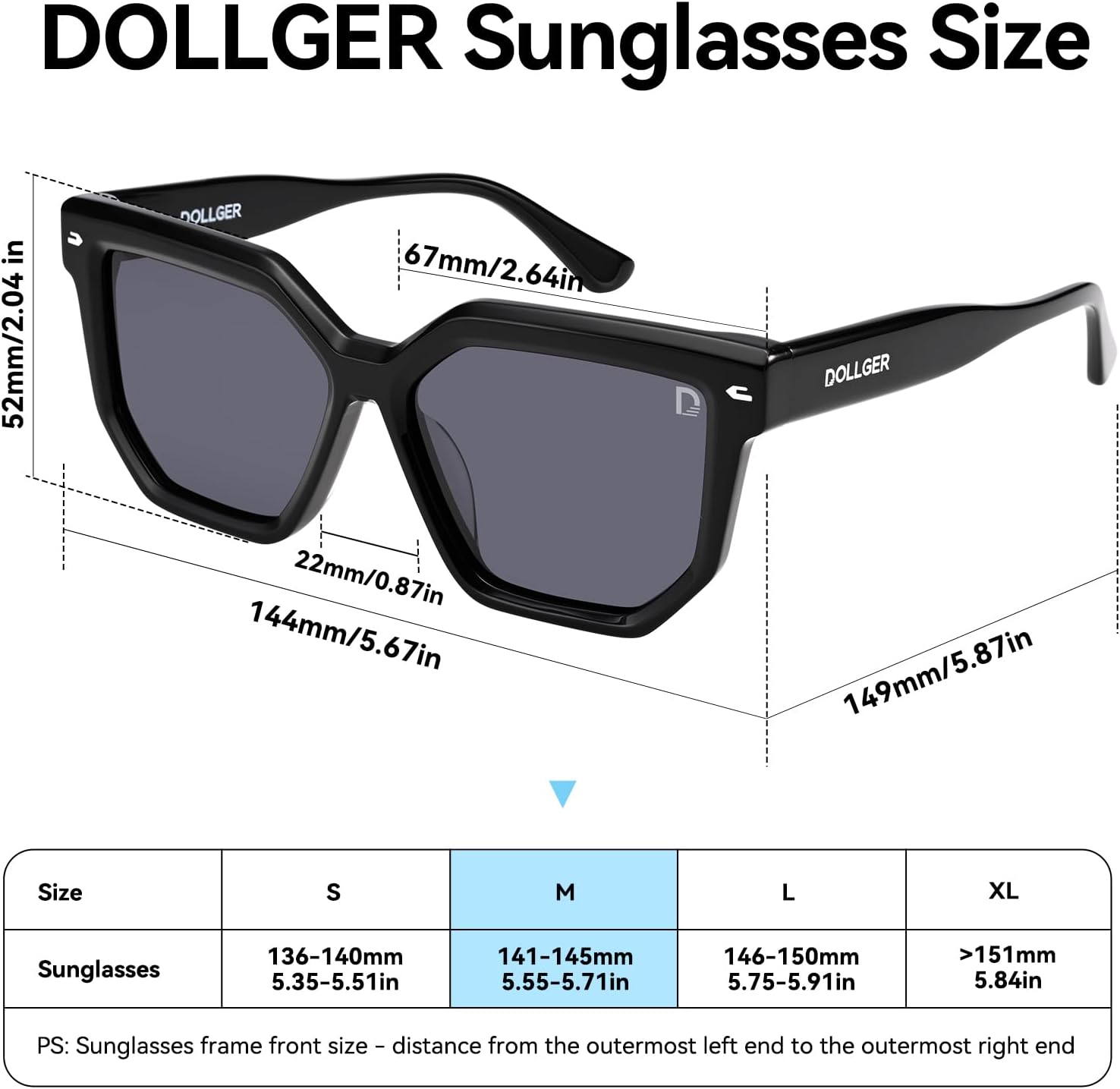 Oversized Black Sunglasses Square Polarized Sunglasses for Men Women - Premium Acetate Fiber + TAC Material D1240301 - Image 6