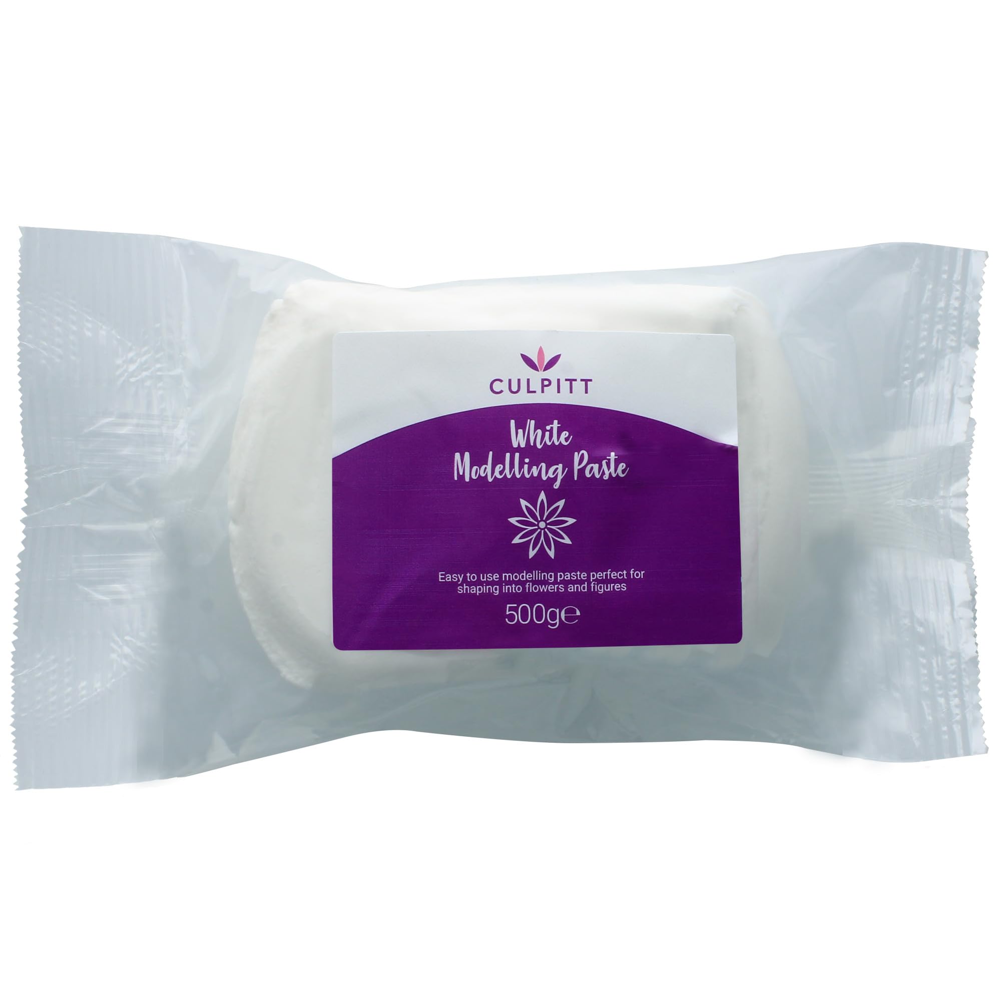 Culpitt Modelling Paste, White, Sugarpaste, Gumpaste For Cake Decorating, Flowers, Animals, Figures, Models - Sets Hard, 500g