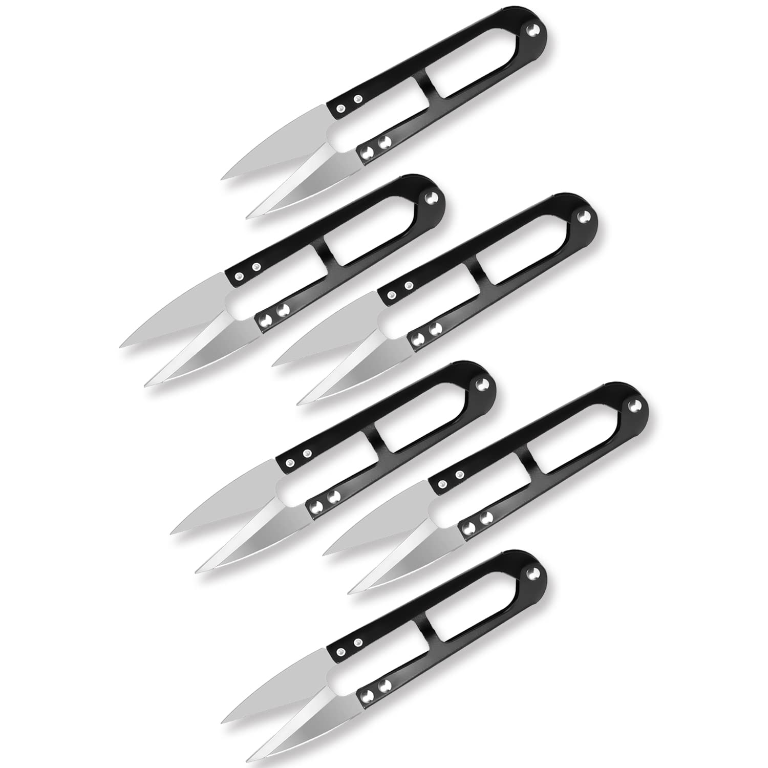 HomlynnThread Snips 4.9 Inch Sewing Scissors 6Pcs, Yarn Thread Clippers Craft Scissors, Embroidery Trimming Nipper for Stitch, Small Plants, Crafts, DIY Projects(Random Color)