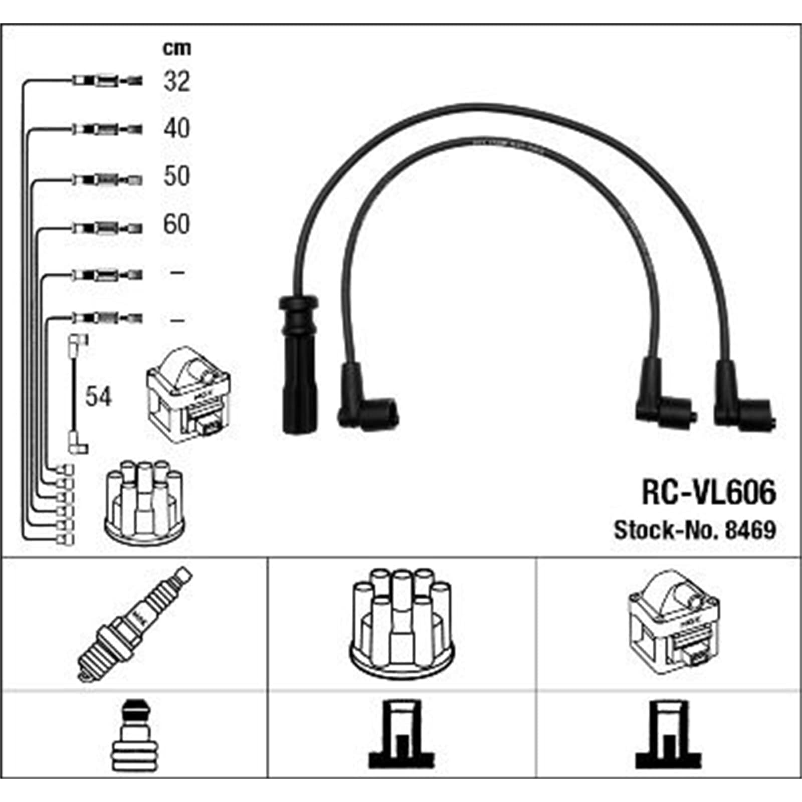 Cable de encendido NGK | RC-VL606, 8469