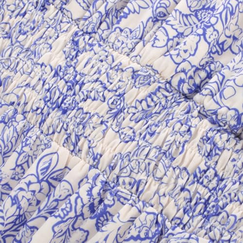 Image of GRACE KARIN Summer Dresses for Women 2026 Vacation,Smocked Floral Maxi Dress,Boho Beach Sundress with Pocket Fashion Clothing