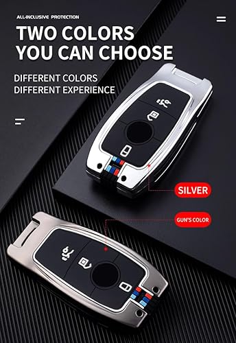 Miniatura 7 de ontto Funda para llavero Mercedes-Benz, carcasa de metal de silicona para Benz Clase A, Clase C, Clase G 2019-2021, Clase E Clase S 2017-2020,