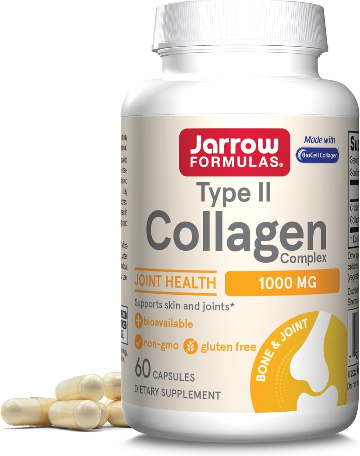 Type II Collagen Complex 1000 mg Supplements, Supports Skin and Joint Health, 60 Capsules, 30 Day Supply