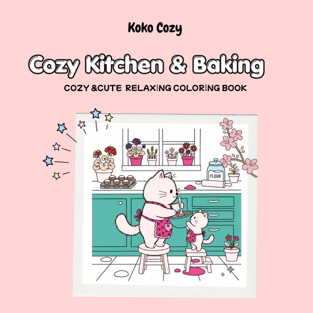 Cozy Kitchen & Baking Coloring Book: Cute Animal Bakers & Cozy Kitchen Scenes (Cozy & Cute)