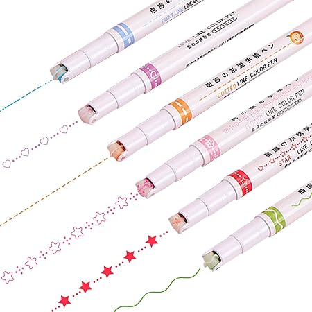 Set 8 Evidenziatori A Curve Colorate - Doppia Punta Per Appunti, Ufficio E Studio, Per Adulti E Bambini - Foto 11