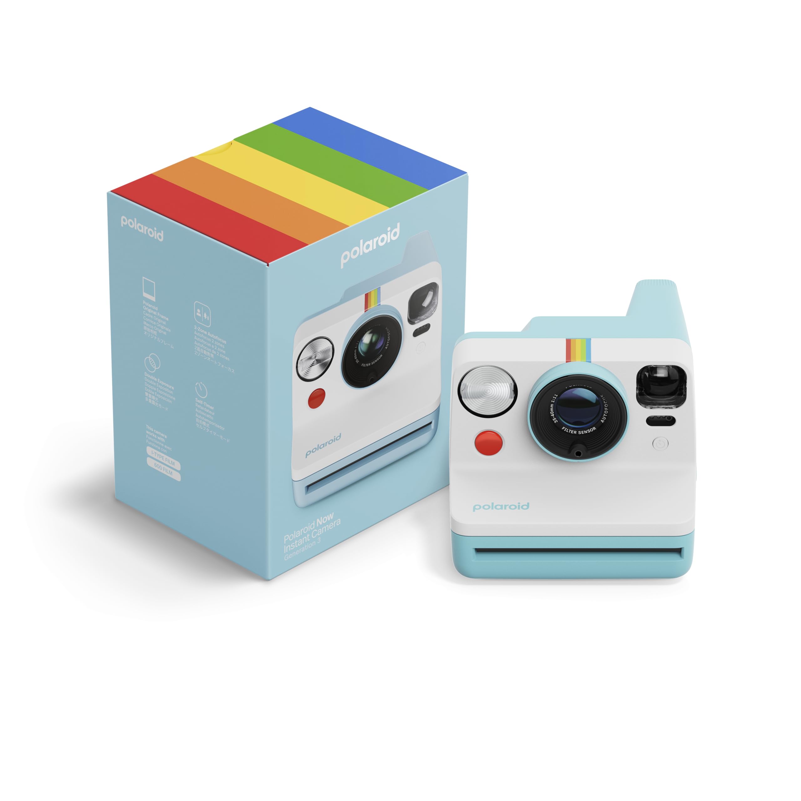 Polaroid - Now Gen3 - Appareil Photo instantané + Film Couleur (40 Photos) - Bleu Arctique