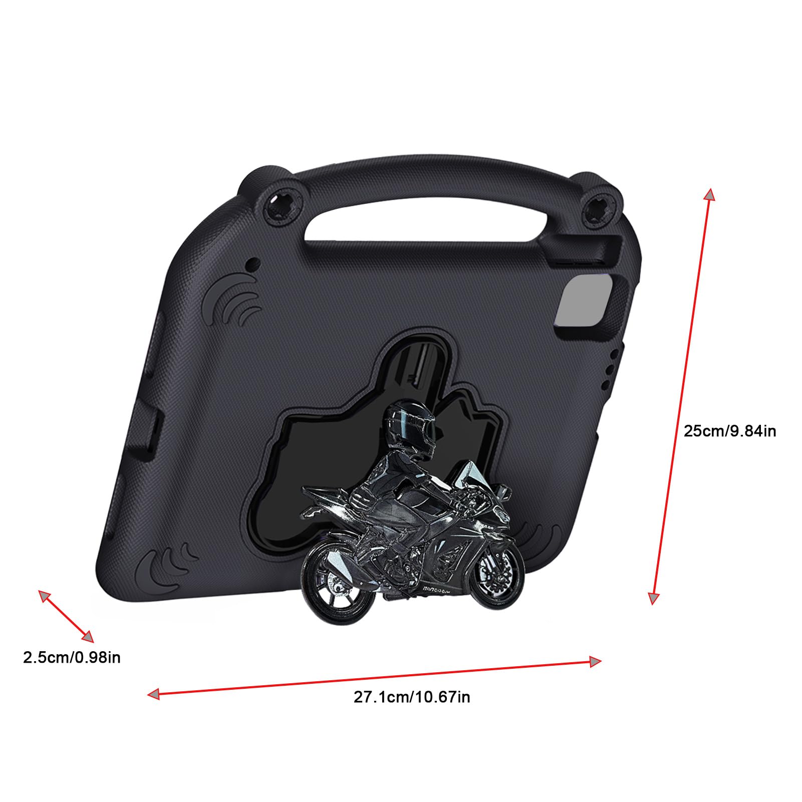 Custodia Protettiva in EVA per Bambini, Copertura per Tablet Antiurto, Protezione Totale Contro la Caduta del Corpo con Supporto e Maniglia, per 10a 11a Generazione e Altre Serie (BLACK)