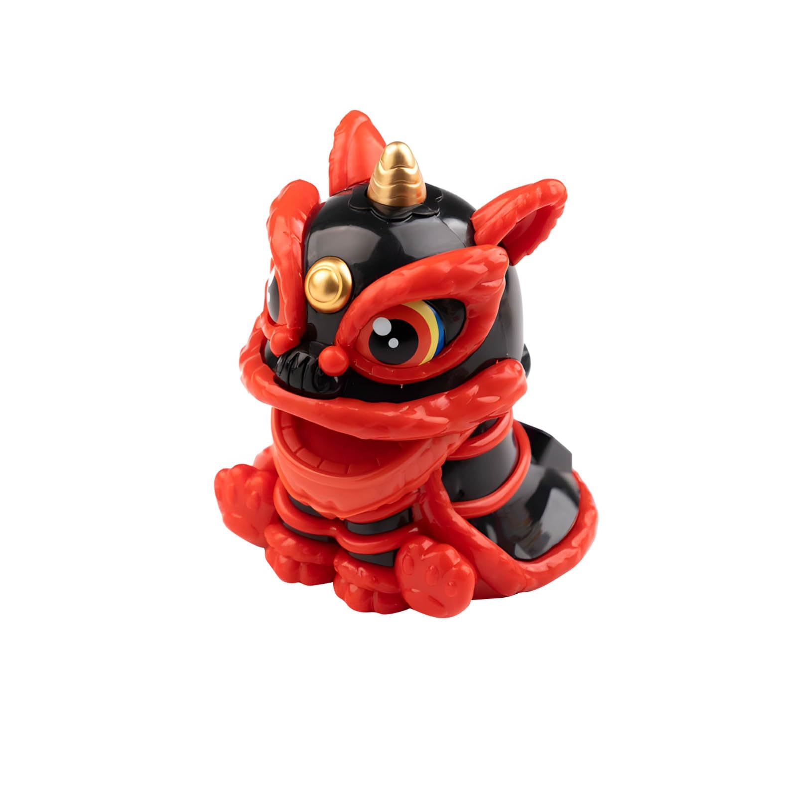 Lerpwige Lucky Lions Dance Solar Car Decoration Traditional Festival Dashboards Ornament Easy Installation for Home and Vehicle Car Dashboards Decoration