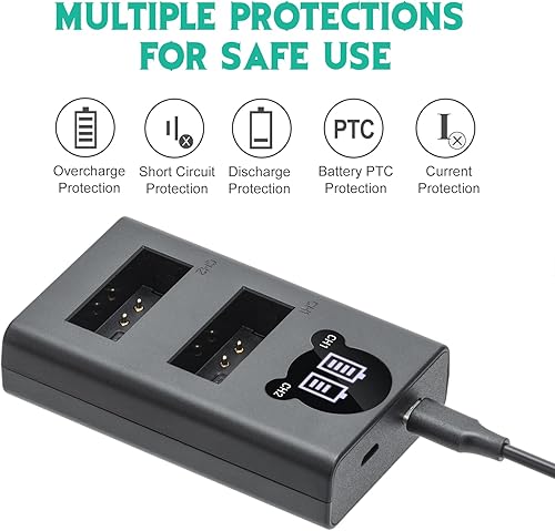 Miniatura 2 de Kimaru Cargador de batería LP-E12, cargador LC-E12 de doble ranura para cámaras Canon EOS M, M2, M10, M50, M50 Mark II, M100, M200, Rebel SL1,