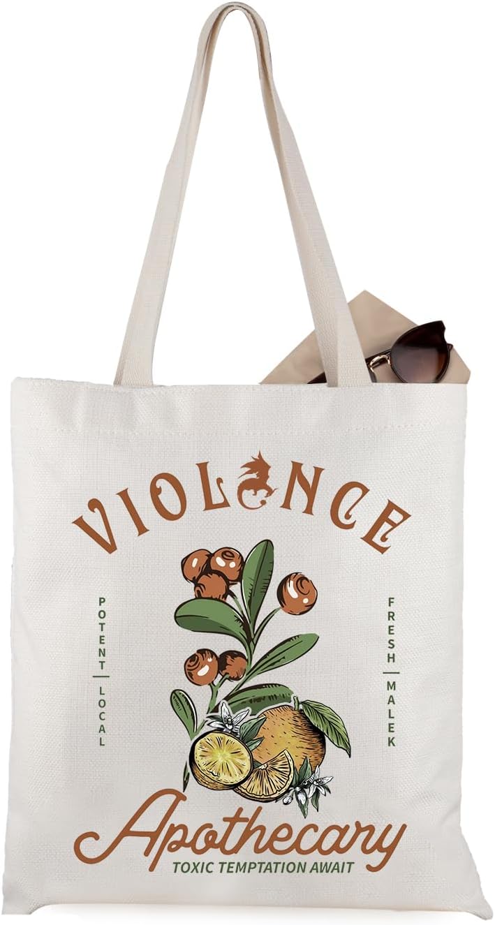 WCGXKO Dragon Rider Book Lover Gift Violence College Violet Sorrengail Bookish Tote Bag
