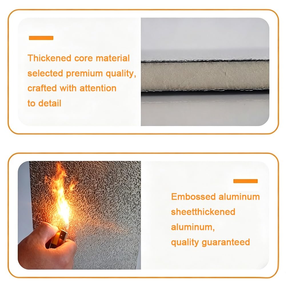 Panel De Protección Térmica, Aislamiento Para Altas Temperaturas - | Alfombrilla De Aluminio Con Protección Térmica Para Parrilla, Estufa, Horno Y Refrigerador(Silver-A,60x60cm)