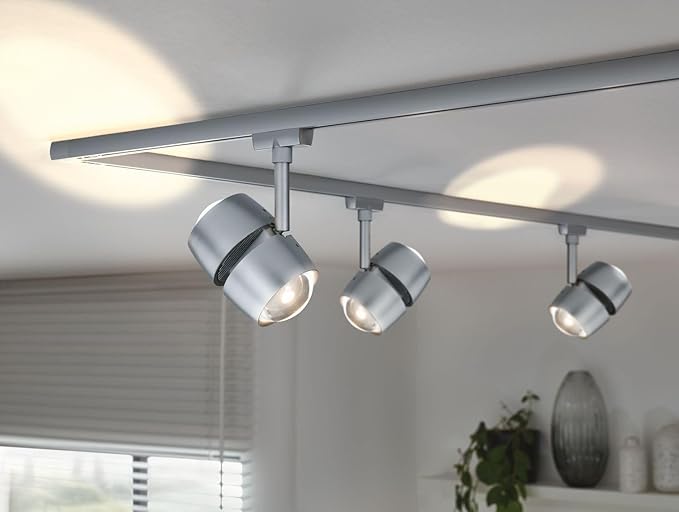 Mili Leuchten Set van 4 Paulmann URail spot railsysteem stangsysteem 230V chroom mat incl. LED-lampen (96935.04) photo 2