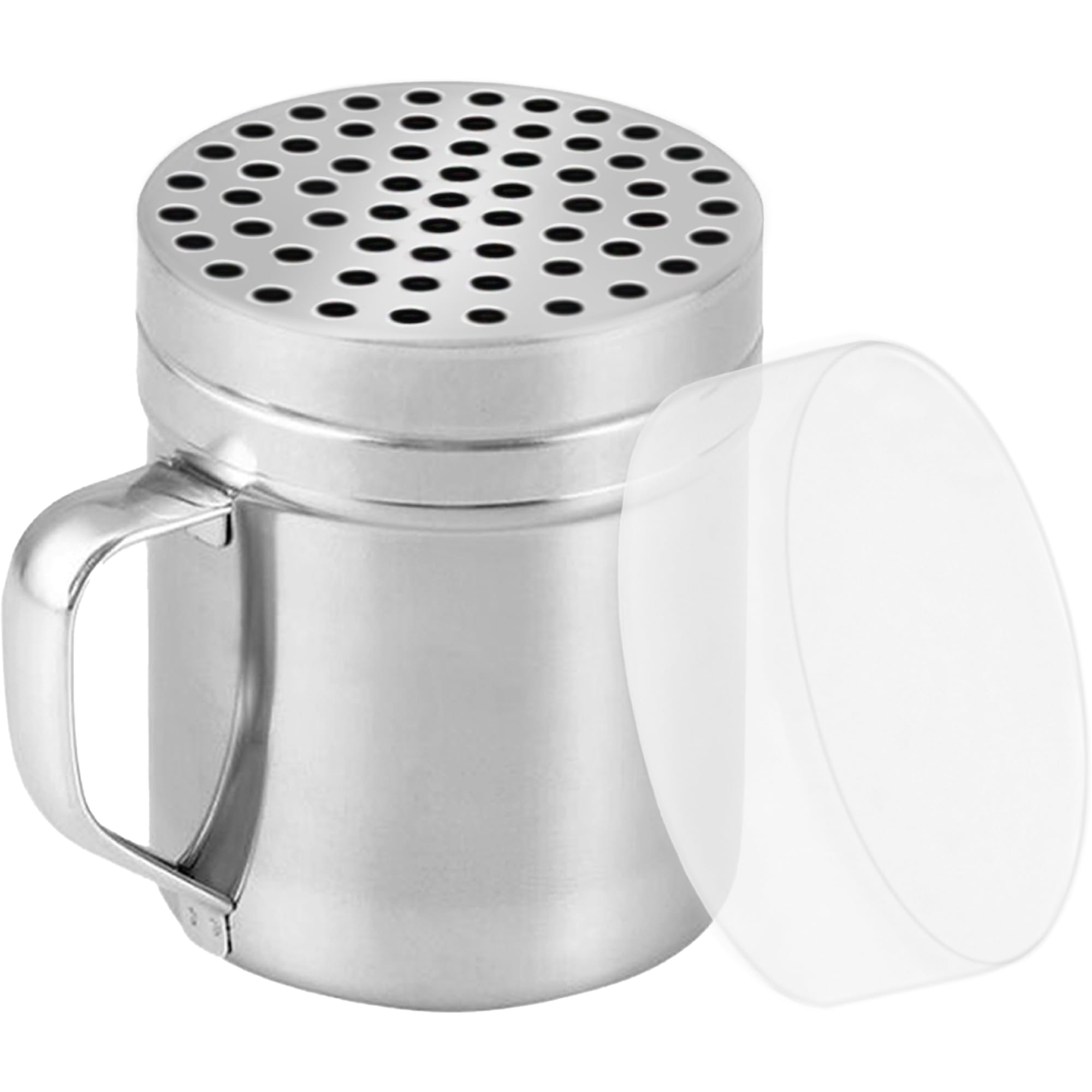 CUSINIUM 10oz Metal Parmesan Cheese Shaker with Large Holes - With Handle - Chili Flakes Dispensers - Pizza Shaker | Style: Coarse