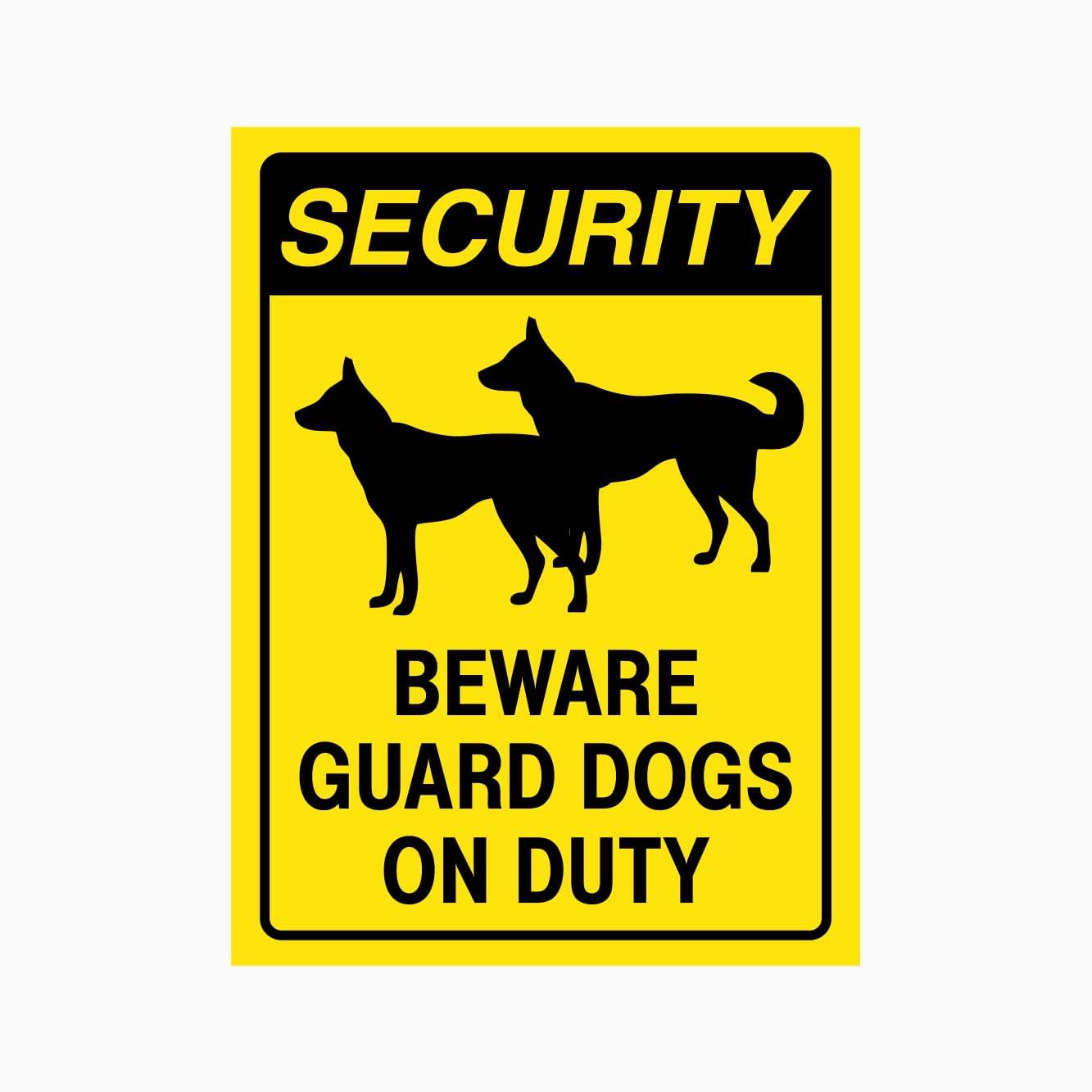 SECURITY BEWARE GUARD DOGS ON DUTY Sign Metal Tin Sign 12x8 inch for Industrial & Commercial Series