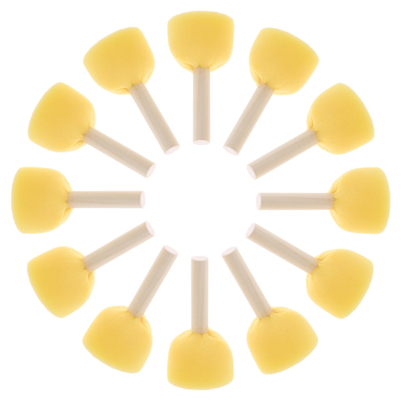 GARVALON 40 Piezas Pinceles de Esponja Redondos Mango de Madera Unidades para Manualidades y Pintura Artística Reutilizables y Compatibles con Acuarelas y Acrílicos