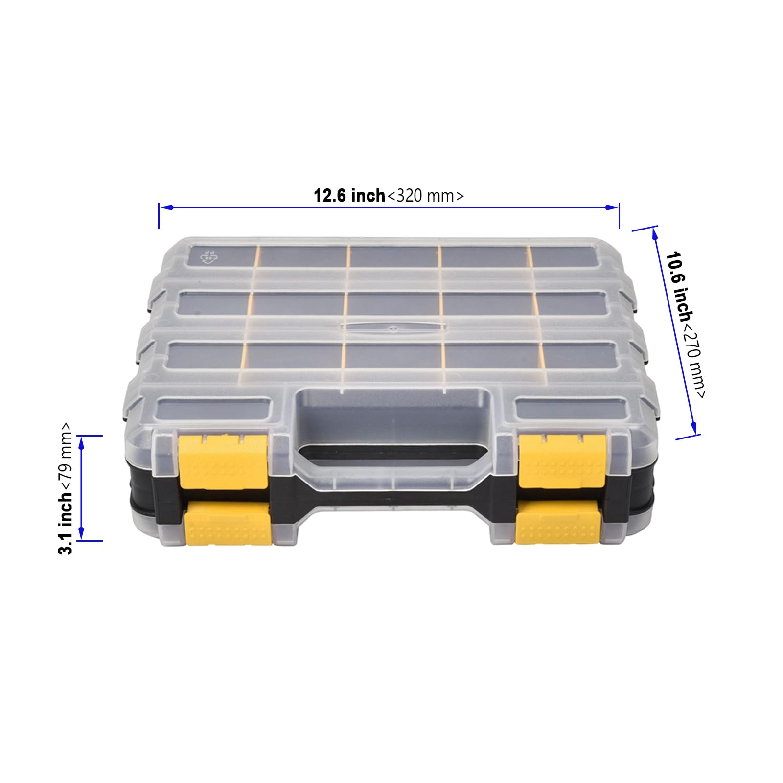 2 Cajas Organizadoras de Tornillos Doble Cara con 34 Compartimentos y Separadores Extraíbles para Herramientas, Clavos y Piezas Pequeñas