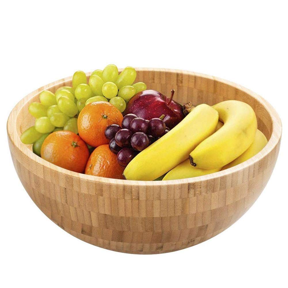 PEMAR Insalatiera In Bambù Laccato, Fatta A Mano, 20,3 Cm, Ciotola Decorativa Moderna Color Matcha Latte, Per Frutta E Casa - 3