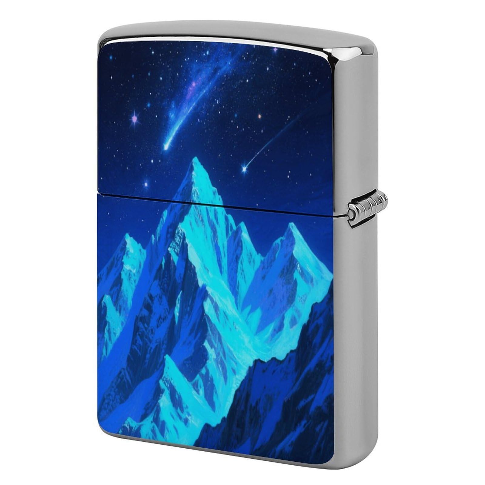 Fekiloot Style Mountains And Star River Lighter Case Cover Metal Lighter Case